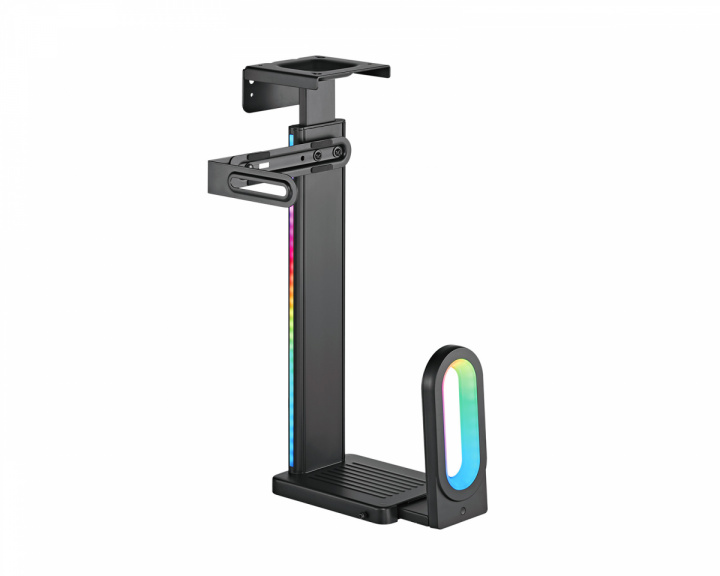 MaxMount PC Holder for Desk or Wall with RGB Lighting - Tietokone Teline