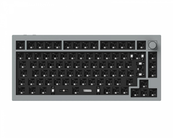 Keychron Q1 Pro QMK 75% ISO Barebone Hotswap Langaton Pelinäppäimistö - Silver Grey