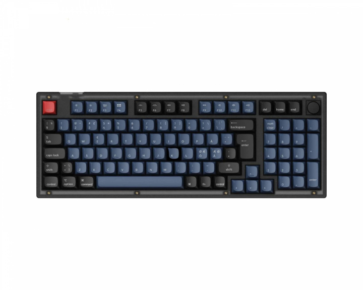 Keychron V5 QMK 96% RGB Knob Hotswap Pelinäppäimistö - Frosted Black [K Pro Red]