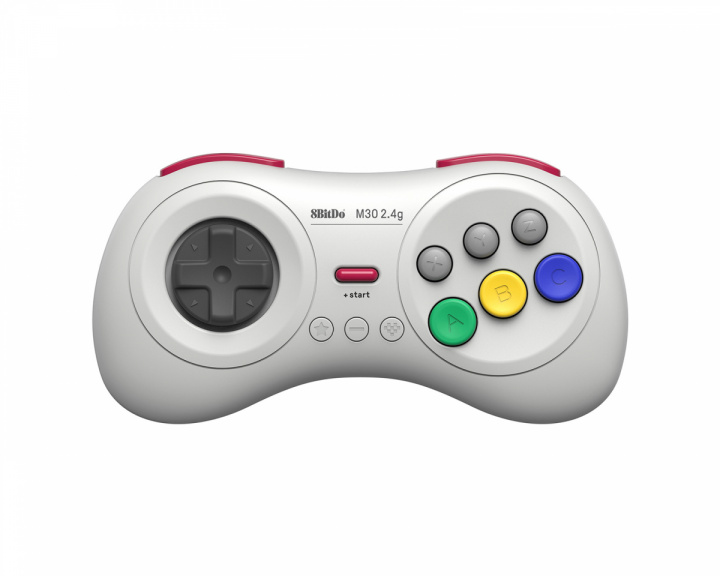 8Bitdo M30 2.4G Wireless Gamepad - Langaton Ohjain - Valkoinen