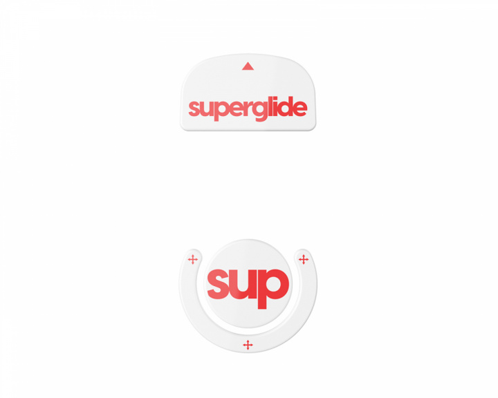 Superglide Version 2 Glas Skates varten Logitech G Pro X Superlight - Valkoinen/Punainen