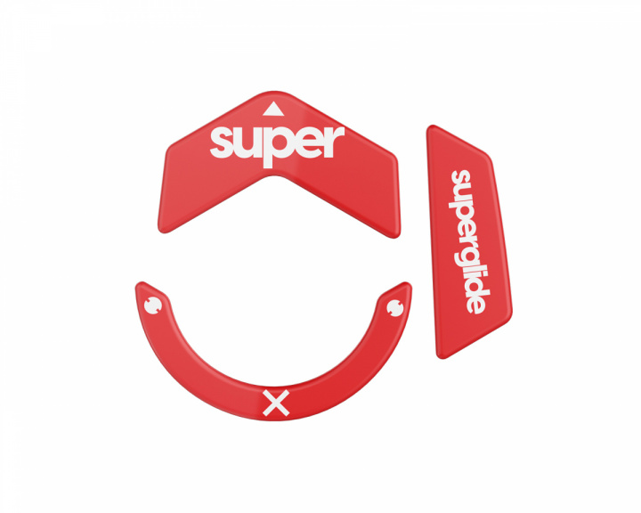 Superglide Version 2 Glass Skates varten Logitech G502X PLUS, LIGHTSPEED  - Punainen