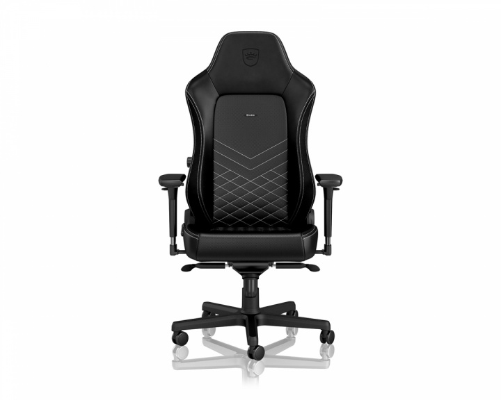 noblechairs HERO PU-Leather - Musta / Platinanvalkoinen