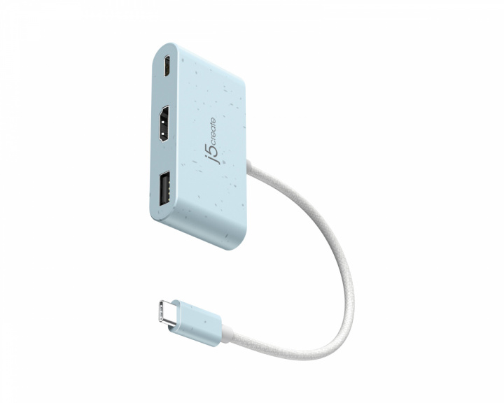 j5create USB-C-HDMI 4K ja USB Type-A 90 W Teholla -  Sininen