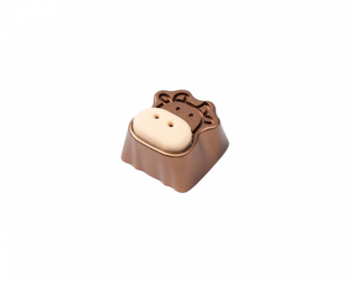 Keychron Cute Cow Silicone Aluminum Alloy Artisan Keycap - Ruskea