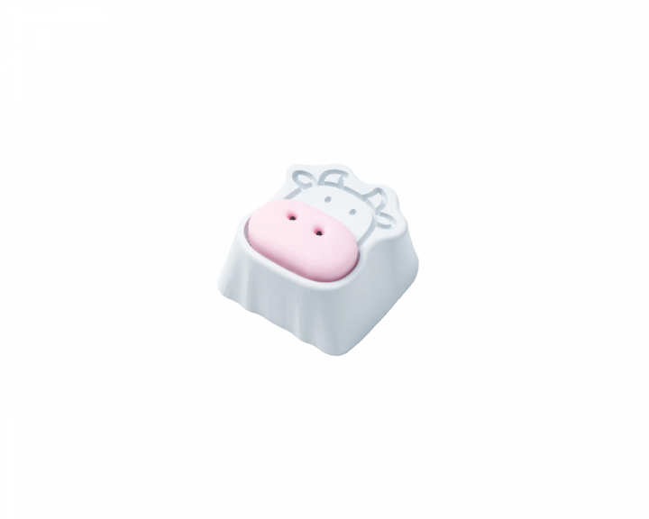 Keychron Cute Cow Silicone Aluminum Alloy Artisan Keycap - Valkoinen