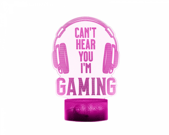 MaxCustom 3D Yölamppu - Can't Hear You I'm Gaming