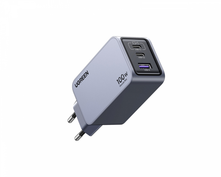 UGREEN Nexode Pro 100W 3-Port GaN Fast Charger with 100W USB-C Cable - Verkkovirtalaturit