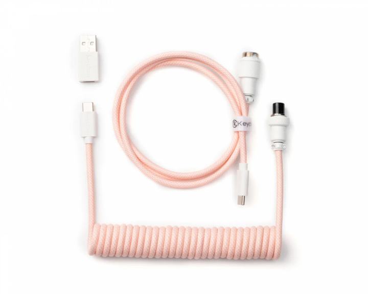 Keychron Custom Coiled Aviator Kaapeli USB-C - Vaalea Pinkki