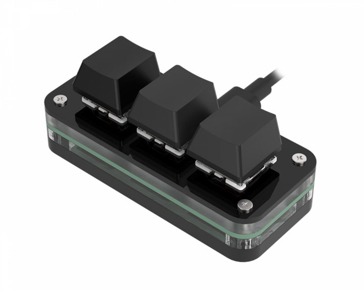 MaxCustom 3-Key RGB Mini Mekaaninen Keypad - Musta