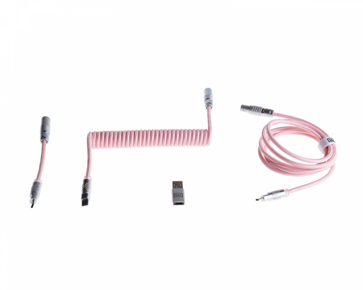 Wooting Coiled USB-C Kaapeli - Blossom Pink