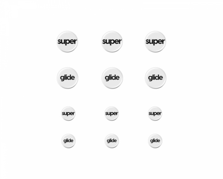 Superglide Version 2 Glass Skates Dots - Universal - 6mm + 9mm - 12 pcs