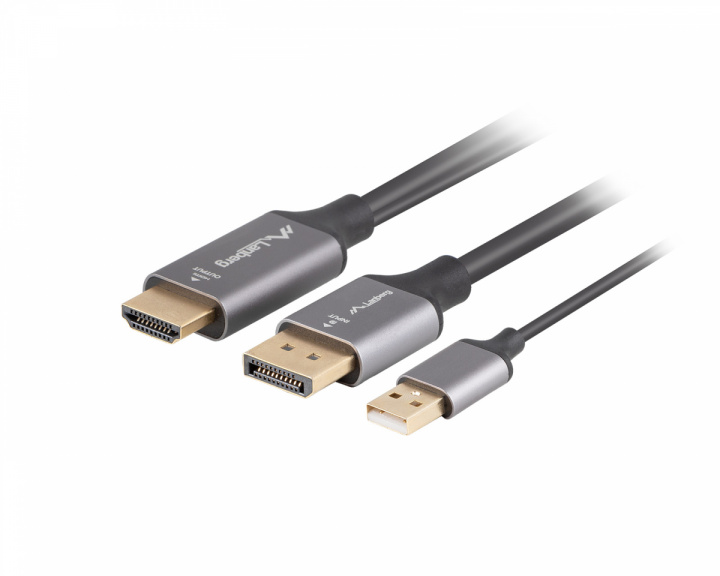 Lanberg HDMI to DisplayPort Kaapeli 4K Musta - 1.8m
