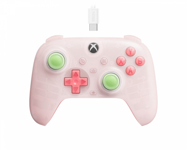 8Bitdo Ultimate Mini Wired Controller Xbox - Clear Pink Peliohjain