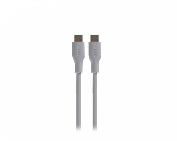 Deltaco USB-C Latauskaapeli 60W Silikoni - Harmaa - 1,5m