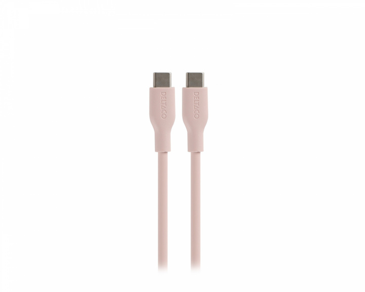 Deltaco USB-C Latauskaapeli 60W Silikoni - Vaaleanpunainen - 1,5m