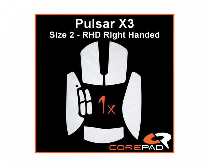 Corepad Soft Grips for Pulsar X3 RHD - Valkoinen