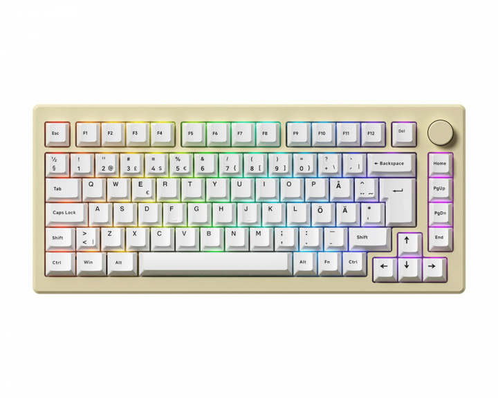 Akko MOD 007B HE Näppäimistö - Cream White [Cream Yellow Magnetic]