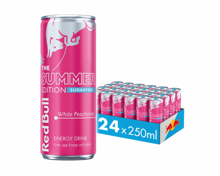 Red Bull Summer Edition Sugarfree 250ml (White Peach) - 24-kpl