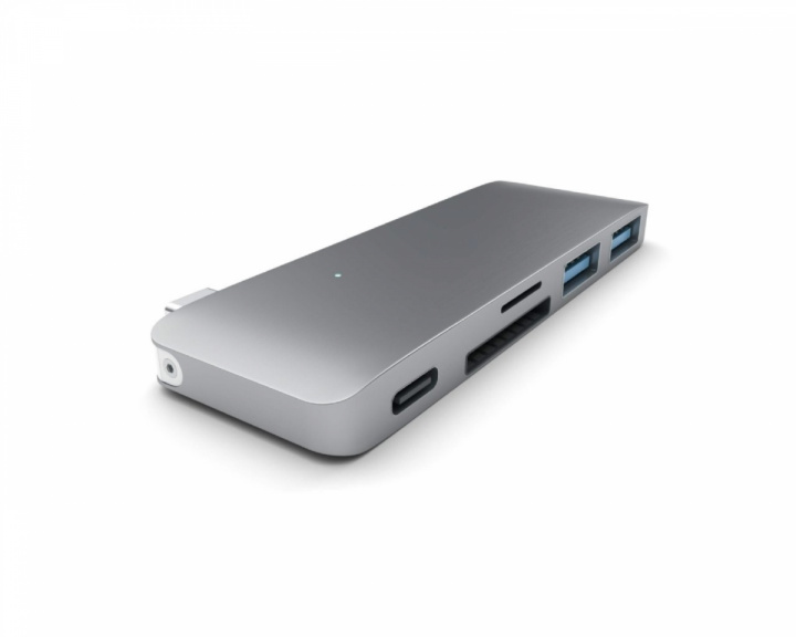 Satechi 3-in-1 USB-C Pass Through USB Hub - Avaruusharmaa