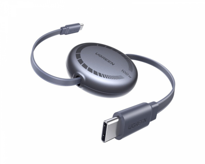 UGREEN USB-C - USB-C PD 100W Pikalataus vedettävällä kaapelilla - 1m