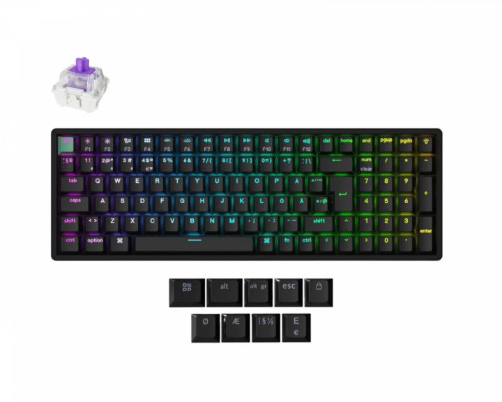 Keychron K4 HE QMK-näppäimistö [Gateron 2.0 Purple Magnetic Switch] - Musta