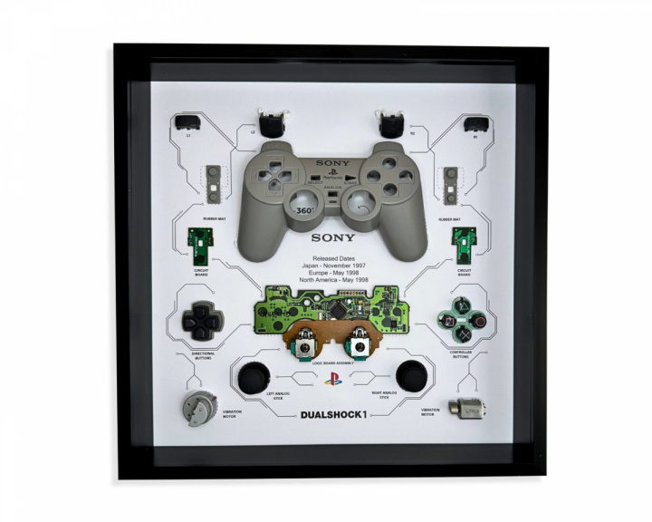  Retro Art Sony PS1 Dual Shock 1 Controller Display  - Grey