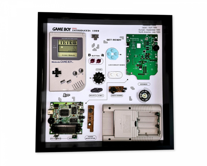  Retro Art Nintendo Gameboy Original -konsoli-näyttö - Harmaa