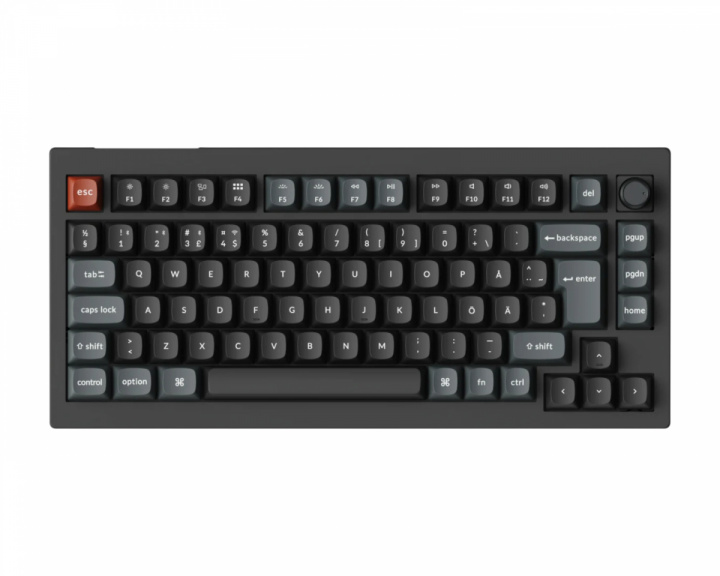 Keychron V1 Ultra 8K Hotswap Knob Langaton ISO Näppäimistö - Musta [Silk POM Red]