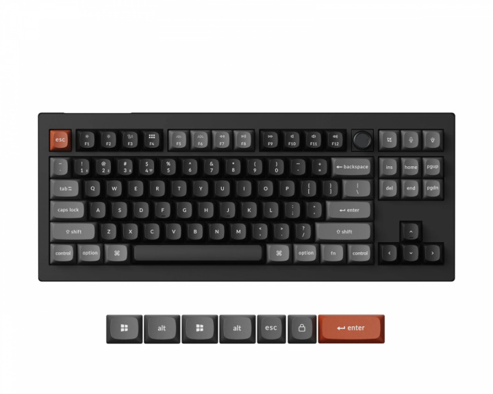  V3 Ultra 8K Hotswap Knob Langaton ISO Näppäimistö - Musta [Silk POM Brown]