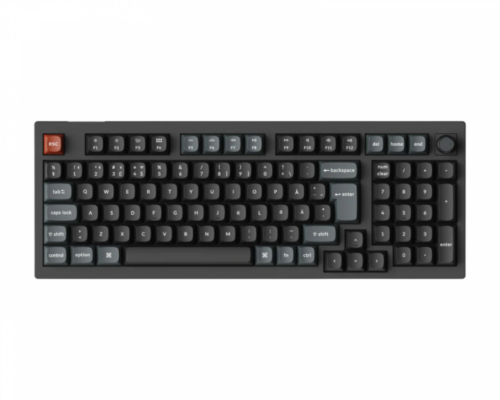 Keychron V5 Ultra 8K Hotswap Knob Langaton ISO Näppäimistö - Musta [Silk POM Red]