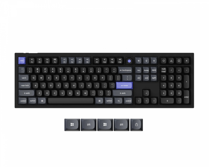  Q6 HE 8K Hotswap Knob ISO Näppäimistö - Musta [Lime Magnetic Switch]