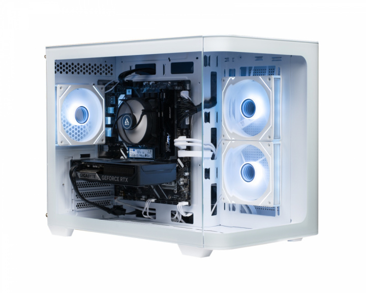 Shark Gaming Shark RGBeast Mini White U500 Pelitietokone - RTX 5060 TI - Intel Ultra 5 225F