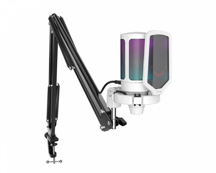 Microphone Bundle A6T AMPLIGAME USB Gaming Mikrofoni RGB - Valkoinen