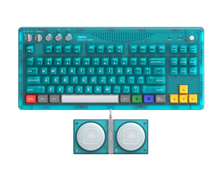  Retro Mechanical Keyboard - Langaton Näppäimistö ANSI - Clear Blue