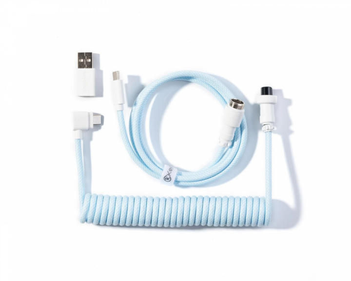  Coiled Aviator Kaapeli Angled 8K - Vaaleansininen
