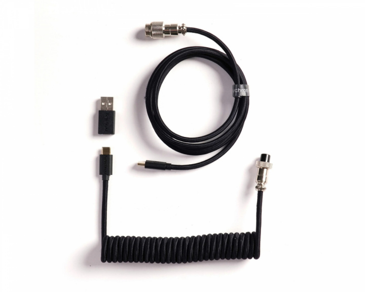  Coiled Aviator Kaapeli Straight 8K - Musta