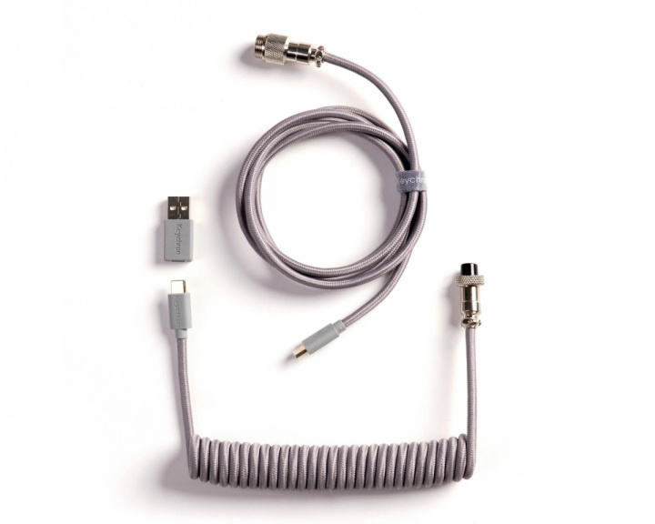 Coiled Aviator Kaapeli Straight 8K - Harmaa