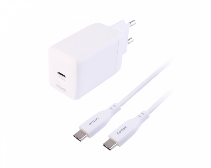  USB-C GaN -seinälaturi 70 W - 1,8 m - valkoinen