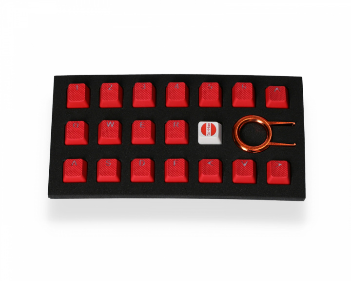Tai-Hao 18-Key Rubber Double-shot Backlit Keycap Set - Punainen