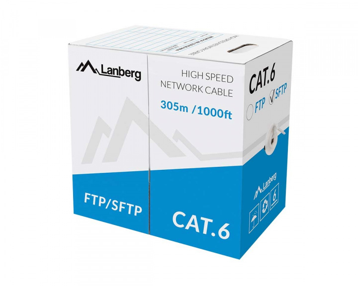 Lanberg 305 Meter Cat6 SFTP Verkkokaapeli Harmaa (DEMO)