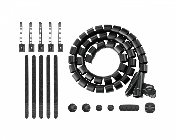 MaxMount Cable Management Organizer Kit - Kaapelipidike, nippusiteet & kaapelikääre (DEMO)