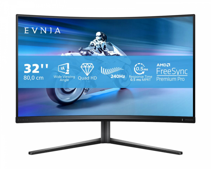 Philips Evnia 5000 32” Curved Pelimonitori 240Hz 0,5ms QHD VA (DEMO)