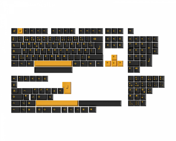 MaxCustom MxG x Milkyway Keycap set (ISO) - Black & Yellow (DEMO)