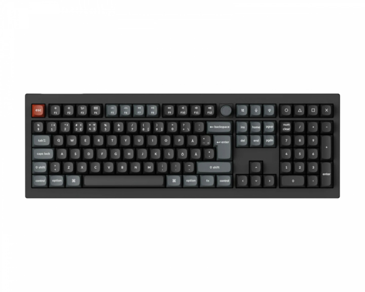 Keychron V6 Ultra 8K Hotswap Knob Langaton ISO Näppäimistö - Musta [Silk POM Red] (DEMO)