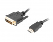 HDMI - DVI-D Dual Link Kaapeli (1.8M)