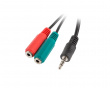 Headset-sovitin 3.5mm (Uros) 4-Pin - 2x3.5mm (Naaras)