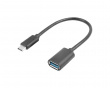 USB-A (Naaras) - USB-C 3.1 (Uros) 15cm Adapteri