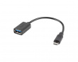Micro USB (Uros) -> USB-A (Naaras) 2.0 15cm Adapteri OTG