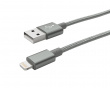 Lightning kaapeli MFi Nylon - Lightning -> USB (1.5 m) Harmaa